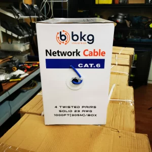 BKG 305m Cat6 Blue UTP Copper Cable Roll, 250MHz, 23AWGx4P Network Cable